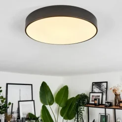 Plafonnier Diagonal LED Noir, 1 lumière, Télécommandes