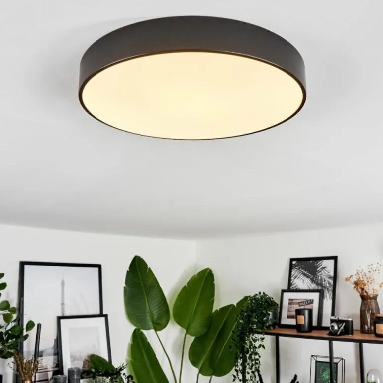 Plafonnier Diagonal LED Noir, 1 lumière, Télécommandes