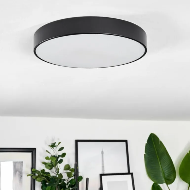 Plafonnier Diagonal LED Noir, 1 lumière, Télécommandes