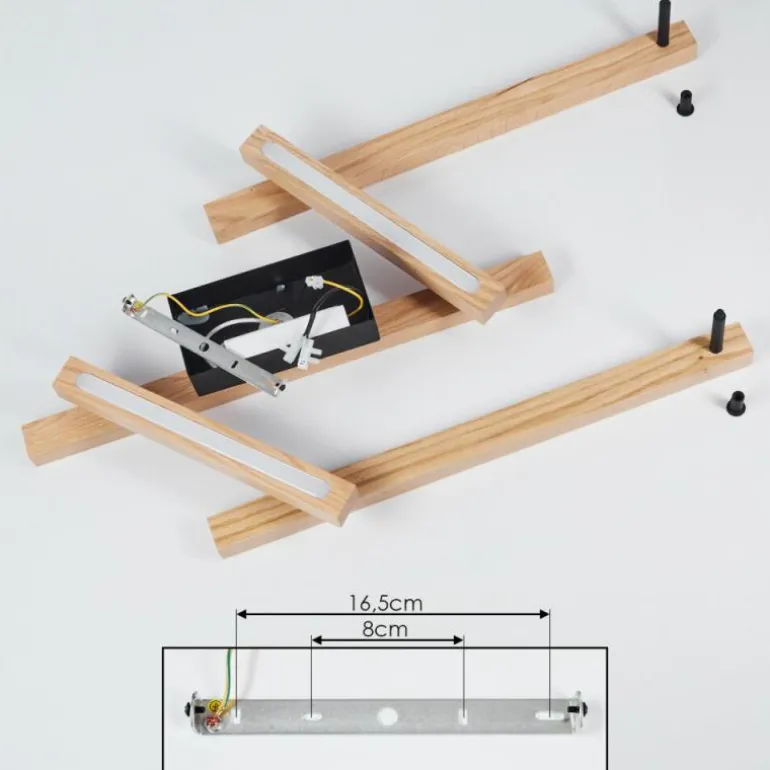 Plafonnier Disentis LED Écru, Noir, 1 lumière, Télécommandes