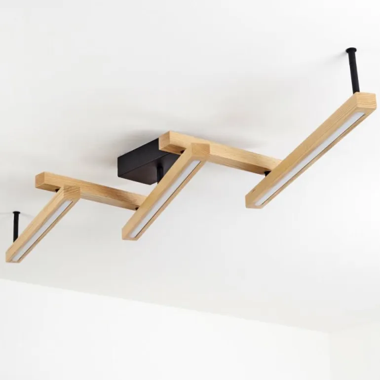 Plafonnier Disentis LED Écru, Noir, 1 lumière, Télécommandes