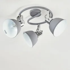 Plafonnier Dompierre Gris, Blanc, 3 lumières