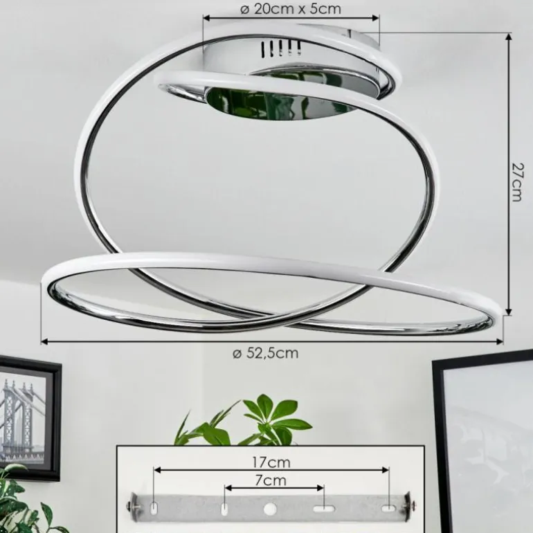 Plafonnier Donebas LED Chrome, 1 lumière