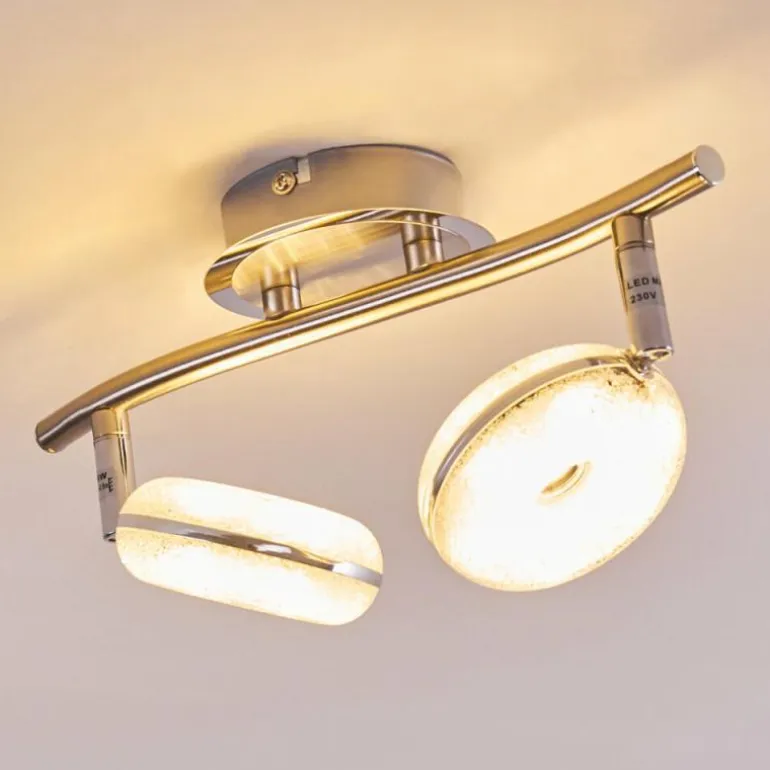 Plafonnier Donot LED Nickel mat, 2 lumières