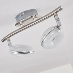 Plafonnier Donot LED Nickel mat, 2 lumières