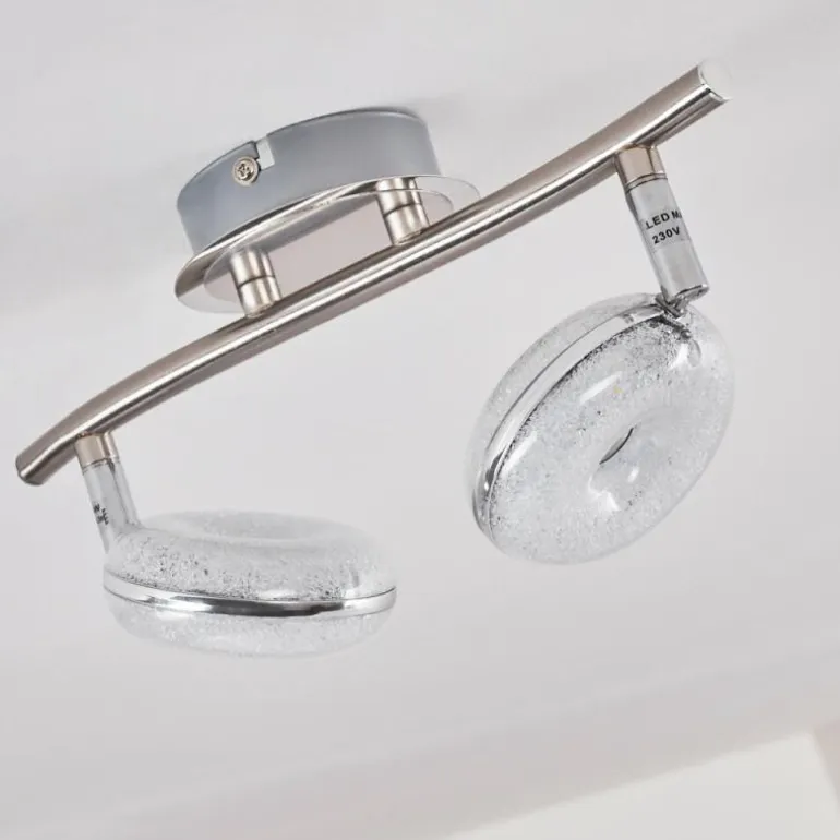 Plafonnier Donot LED Nickel mat, 2 lumières