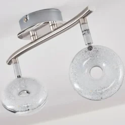 Plafonnier Donot LED Nickel mat, 2 lumières