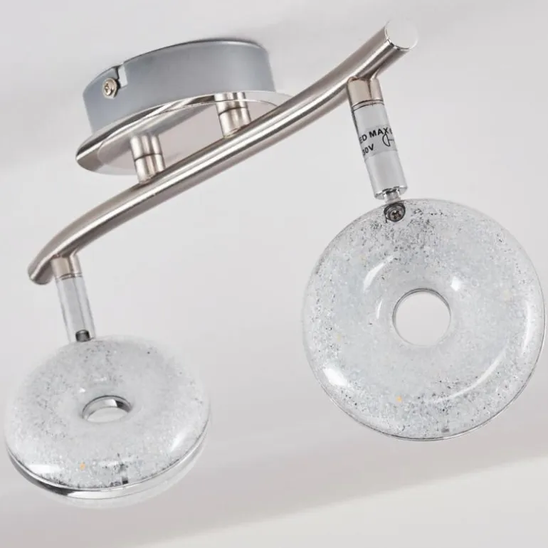 Plafonnier Donot LED Nickel mat, 2 lumières
