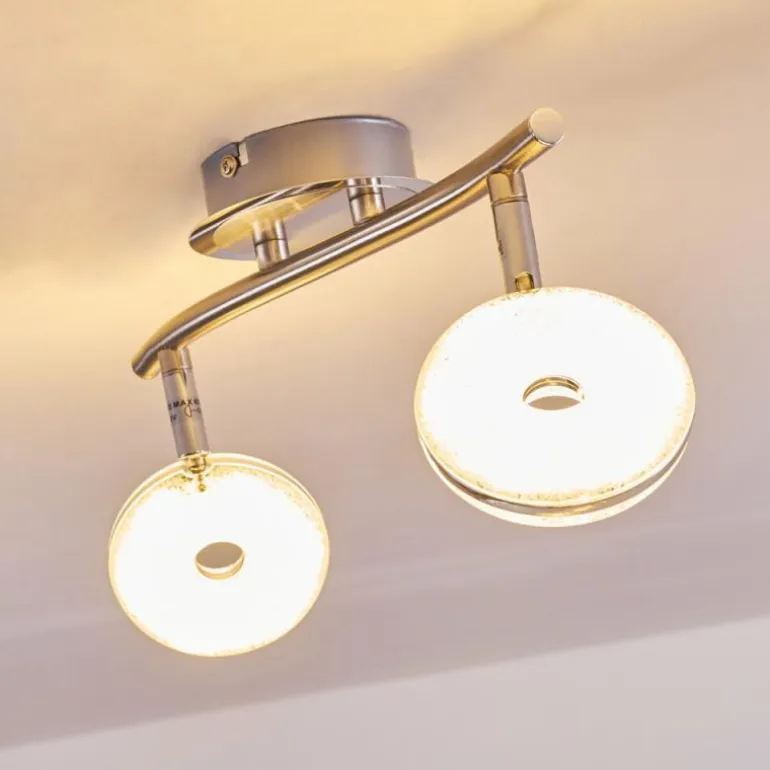 Plafonnier Donot LED Nickel mat, 2 lumières
