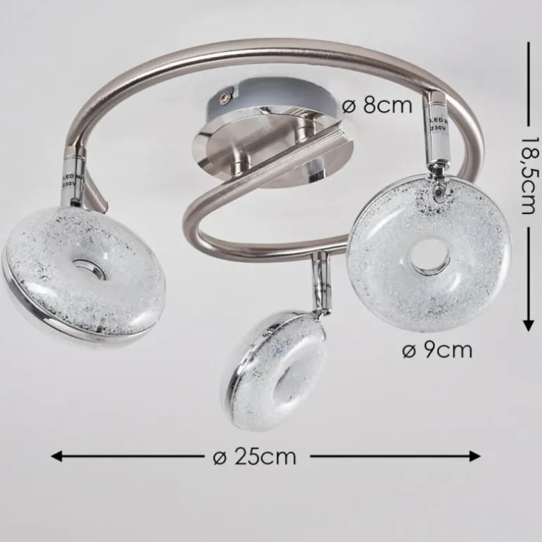 Plafonnier Donot LED Nickel mat, 3 lumières