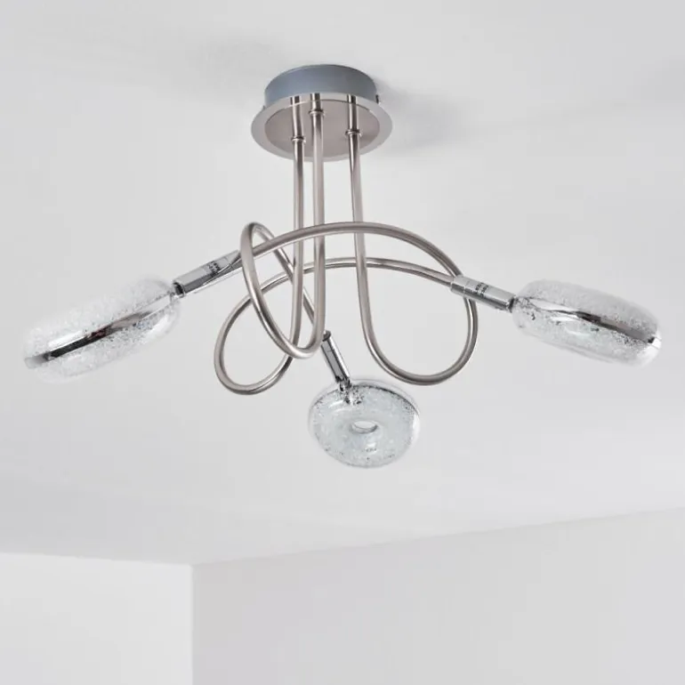Plafonnier Donot LED Nickel mat, 3 lumières