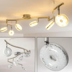 Plafonnier Donot LED Nickel mat, 6 lumières