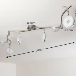 Plafonnier Donot LED Nickel mat, 6 lumières