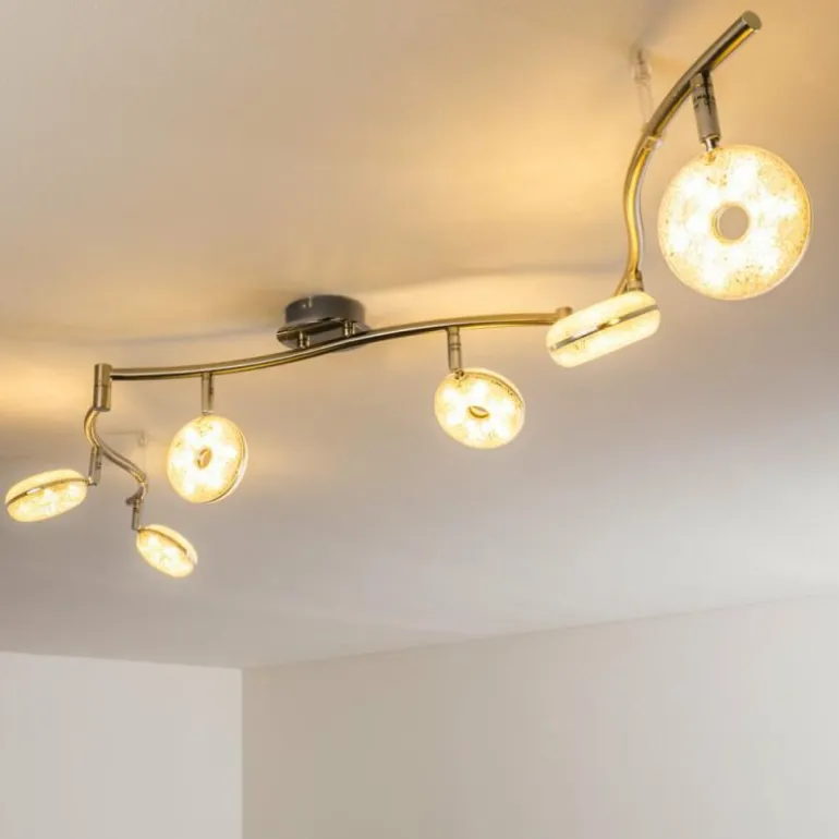 Plafonnier Donot LED Nickel mat, 6 lumières