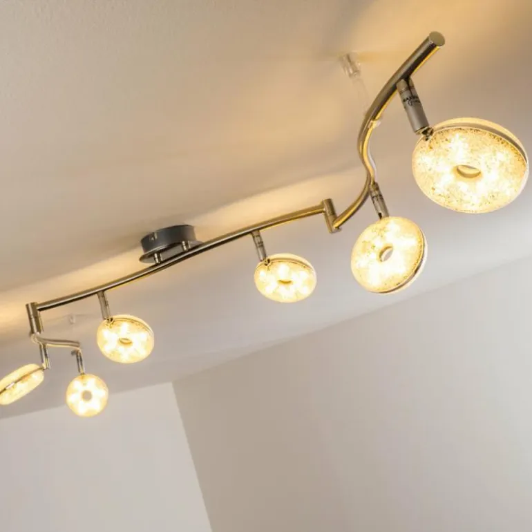 Plafonnier Donot LED Nickel mat, 6 lumières