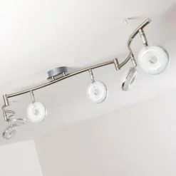 Plafonnier Donot LED Nickel mat, 6 lumières