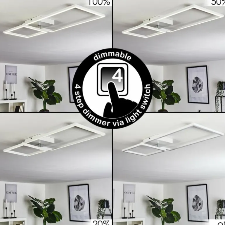 Plafonnier Doyon LED Blanc, 1 lumière