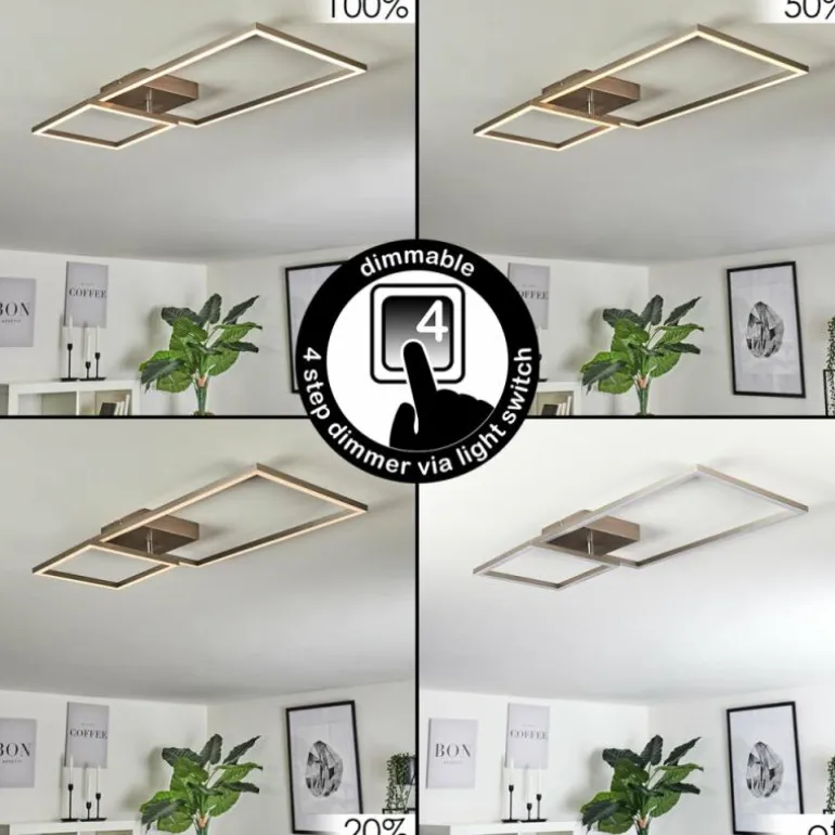 Plafonnier Doyon LED Nickel mat, 1 lumière