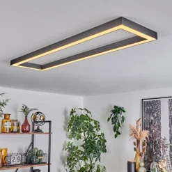 Plafonnier Dubuisson LED Anthracite, 1 lumière, Télécommandes