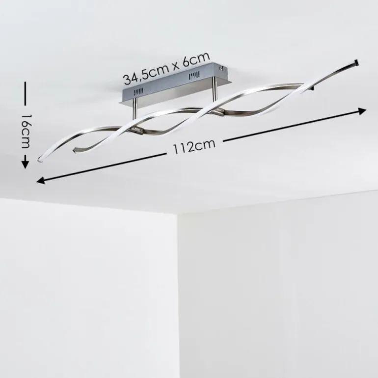 Plafonnier Dundas LED Acier inoxydable, 2 lumières