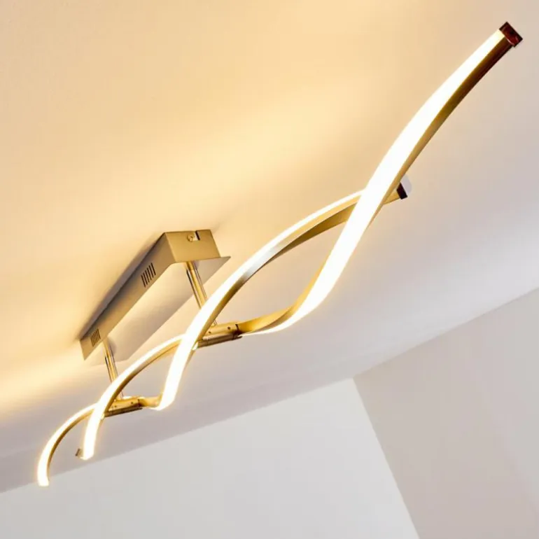 Plafonnier Dundas LED Acier inoxydable, 2 lumières