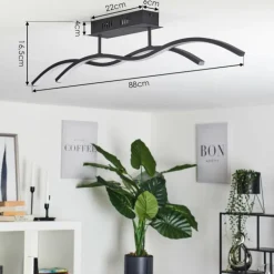 Plafonnier Eaglesham LED Noir, 1 lumière