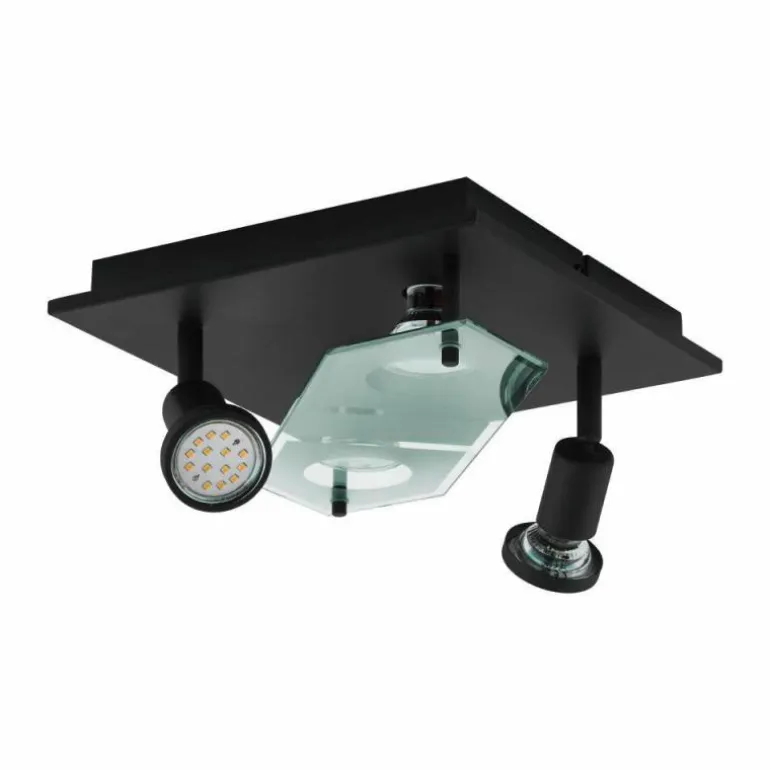 Plafonnier Eglo CABO LED Noir, 4 lumières