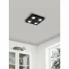 Plafonnier Eglo GRATTINO LED Noir, 4 lumières