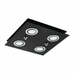 Plafonnier Eglo GRATTINO LED Noir, 4 lumières