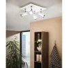 Plafonnier Eglo TAMARA LED Chrome, Blanc, 4 lumières