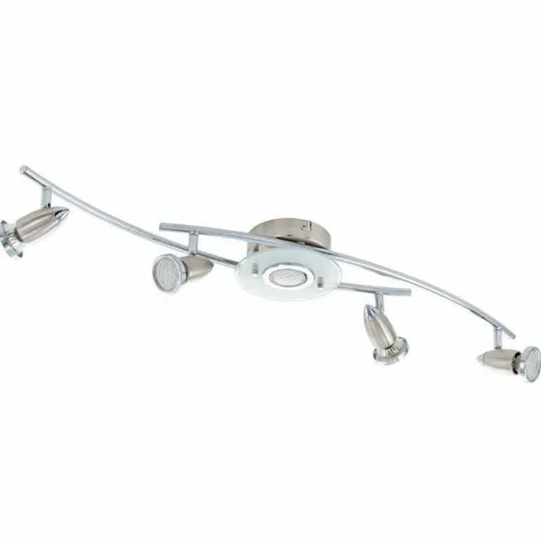 Plafonnier Eglo VALLIDA LED Chrome, Nickel mat, 5 lumières