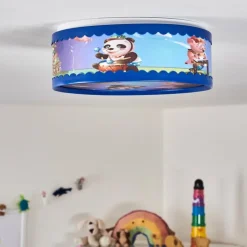 Plafonnier Erie Bleu, Multicolore, 2 lumières