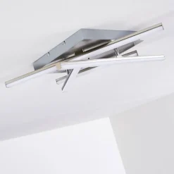 Plafonnier Eriz LED Nickel mat, 4 lumières, Télécommandes, Changeur de couleurs