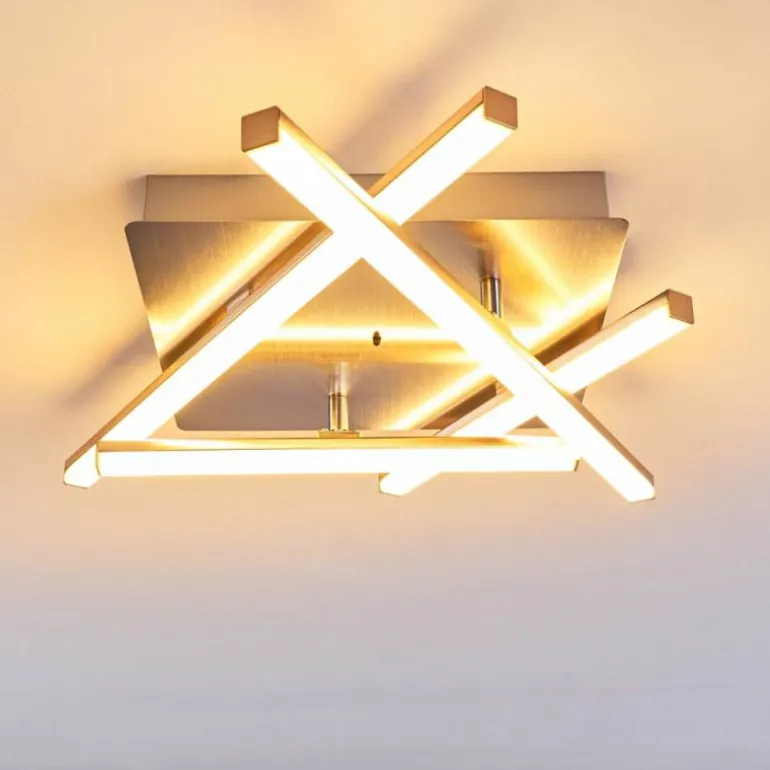 Plafonnier Eriz LED Nickel mat, 4 lumières, Télécommandes, Changeur de couleurs
