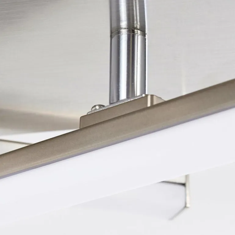 Plafonnier Eriz LED Nickel mat, 4 lumières, Télécommandes, Changeur de couleurs
