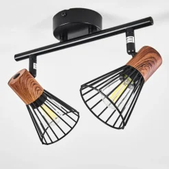 Plafonnier Errested Bois foncé, Noir, 2 lumières