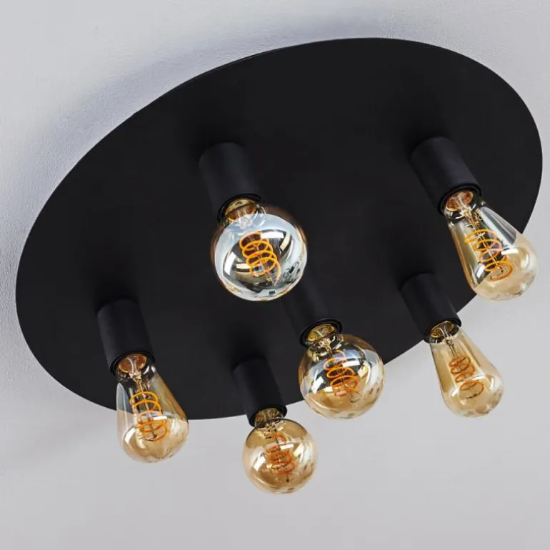 Plafonnier Esbjerg Noir, 6 lumières