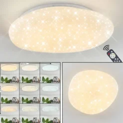 Plafonnier Esgos LED Blanc, 1 lumière, Télécommandes