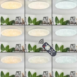 Plafonnier Esgos LED Blanc, 1 lumière, Télécommandes