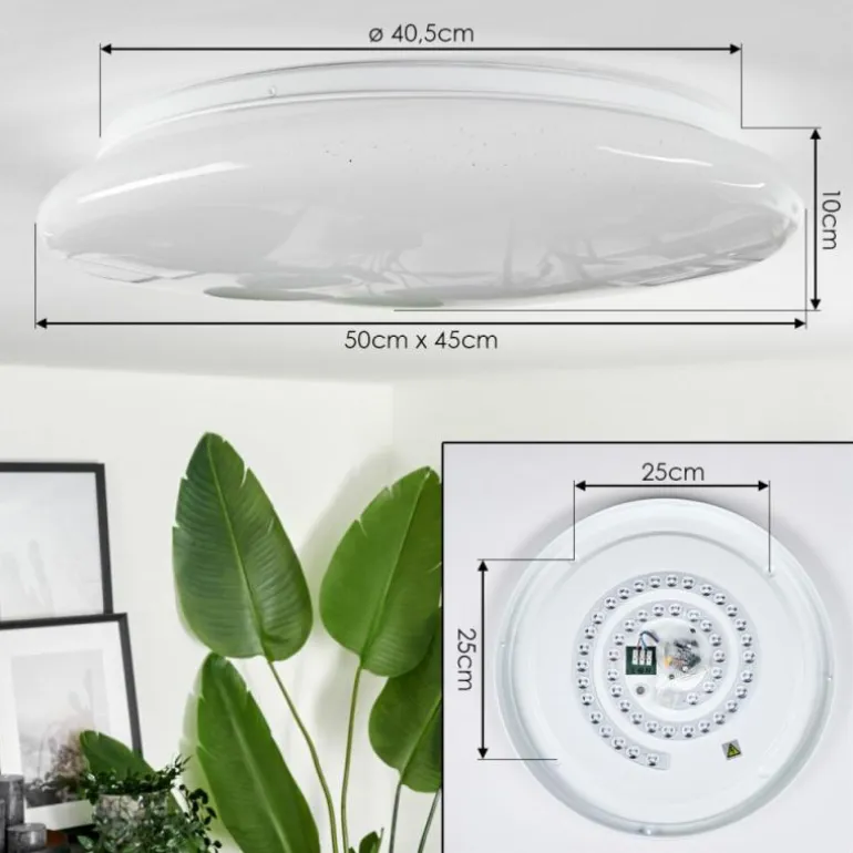 Plafonnier Esgos LED Blanc, 1 lumière, Télécommandes