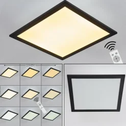 Plafonnier Essaouira LED Noir, 1 lumière, Télécommandes
