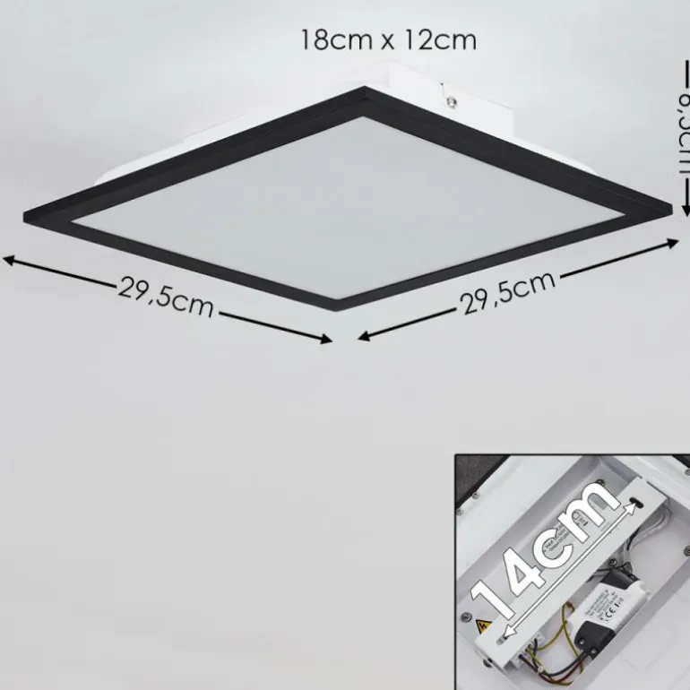 Plafonnier Essaouira LED Noir, 1 lumière, Télécommandes
