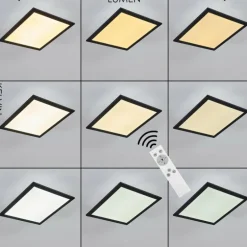 Plafonnier Essaouira LED Noir, 1 lumière, Télécommandes