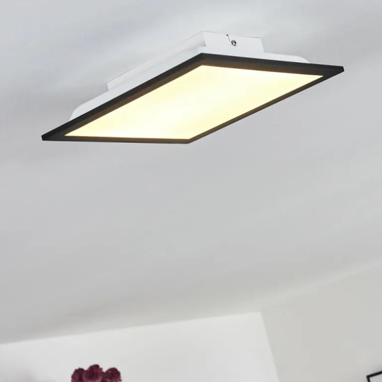 Plafonnier Essaouira LED Noir, 1 lumière, Télécommandes