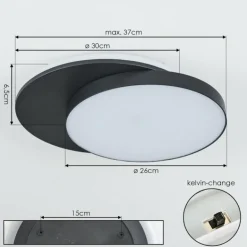 plafonnier extérieur Caucete LED Noir, 1 lumière