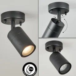 plafonnier extérieur Corneda Noir, 1 lumière