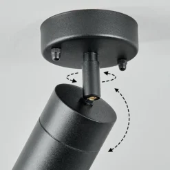 plafonnier extérieur Corneda Noir, 1 lumière
