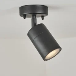 plafonnier extérieur Corneda Noir, 1 lumière