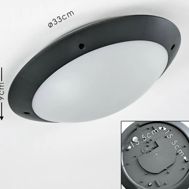 plafonnier extérieur Grafton Anthracite, 2 lumières