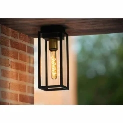 plafonnier extérieur Lucide LAURENS Noir, 1 lumière